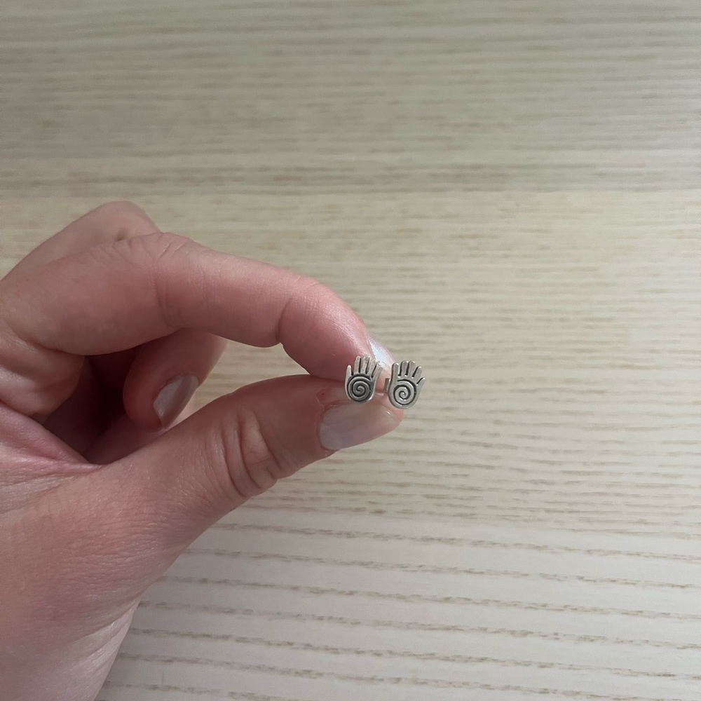 Artistic Silver Hand Earrings